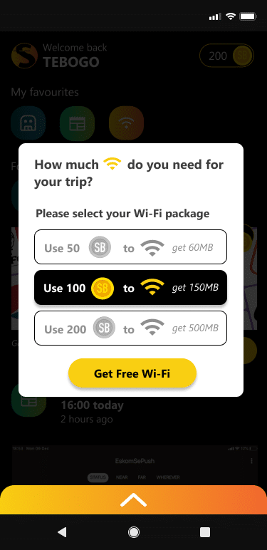 Wi-Fi Modal Pop-up